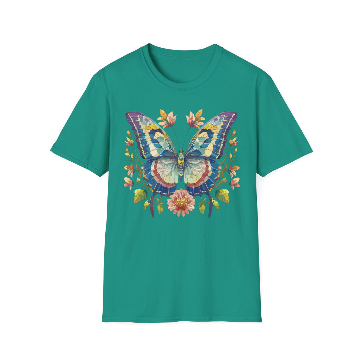 Colorful Watercolor Butterfly T-Shirt | Floral Wings Boho Nature Graphic Tee Unisex 100 Cotton Gildan T-Shirt