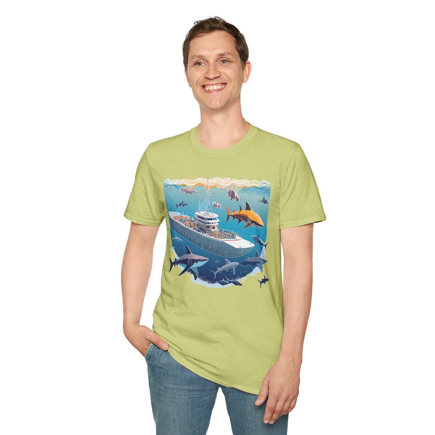 Ocean Graphic Unisex Softstyle Cotton Tee 7