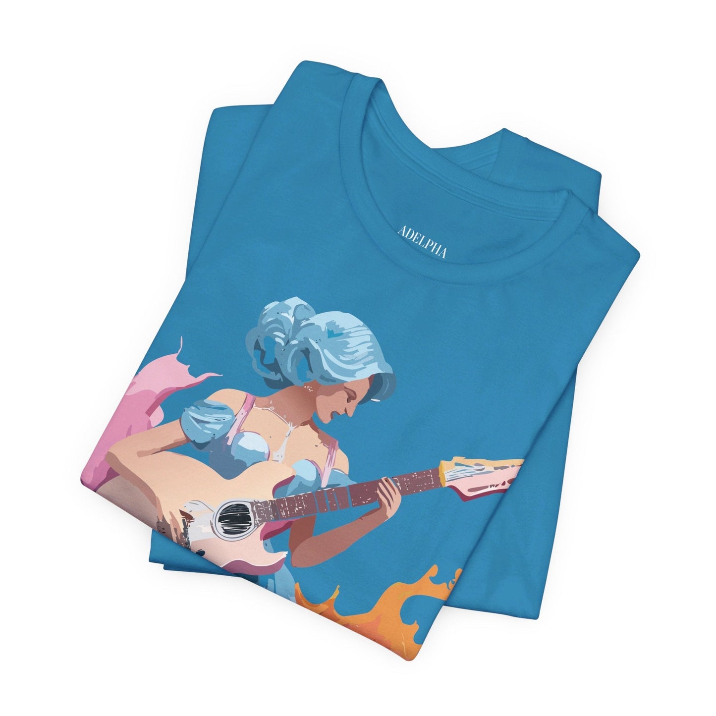 Music Graphic Unisex 100 Cotton Vintage Art with Musical Elements Tee 45