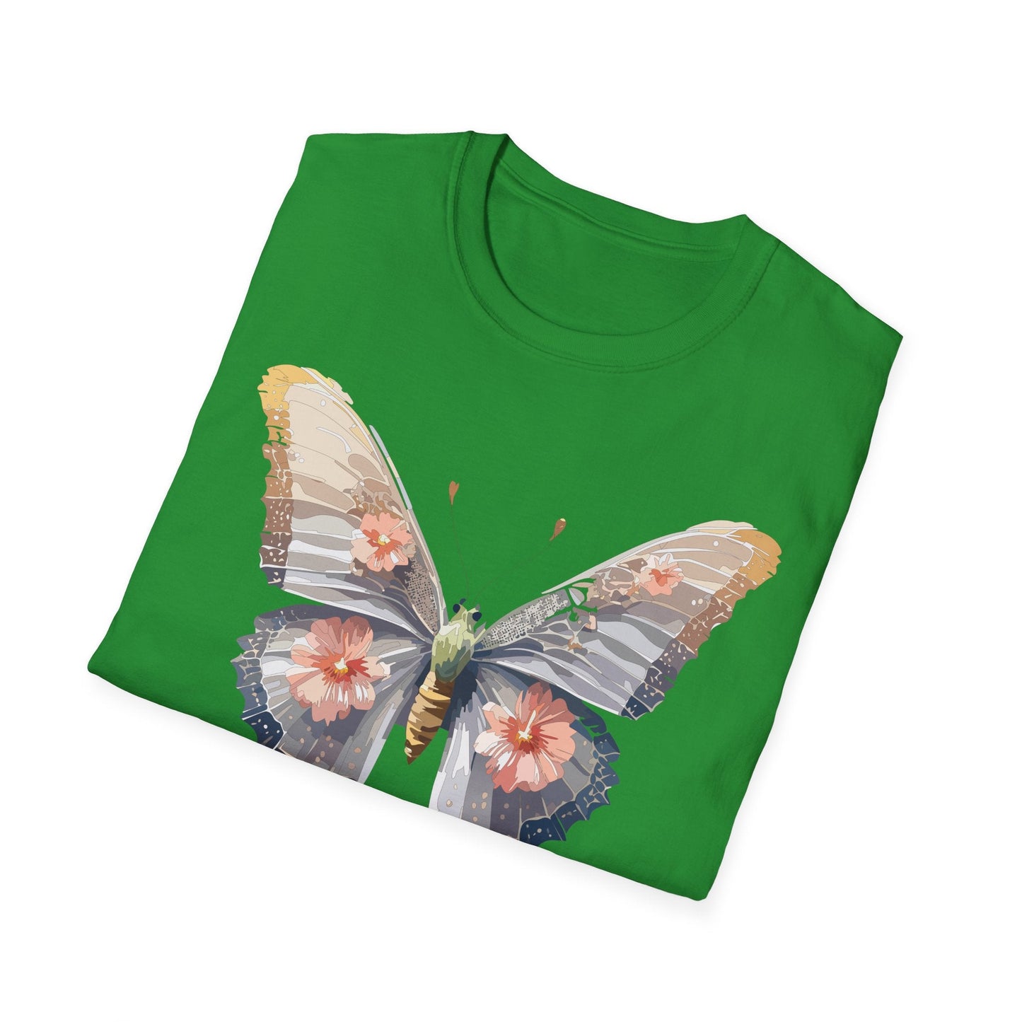 Butterfly T Shirt Unisex Monarch Design Gildan Softstyle 64000 100 Percent Ring Spun Cotton