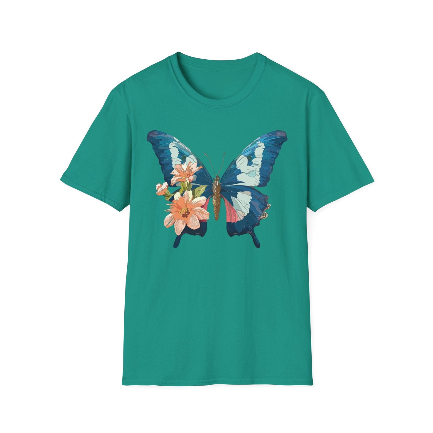 Butterfly Themed Unisex T Shirt Monarch Design Softstyle 64000 100 Cotton Tee For Everyday Comfort