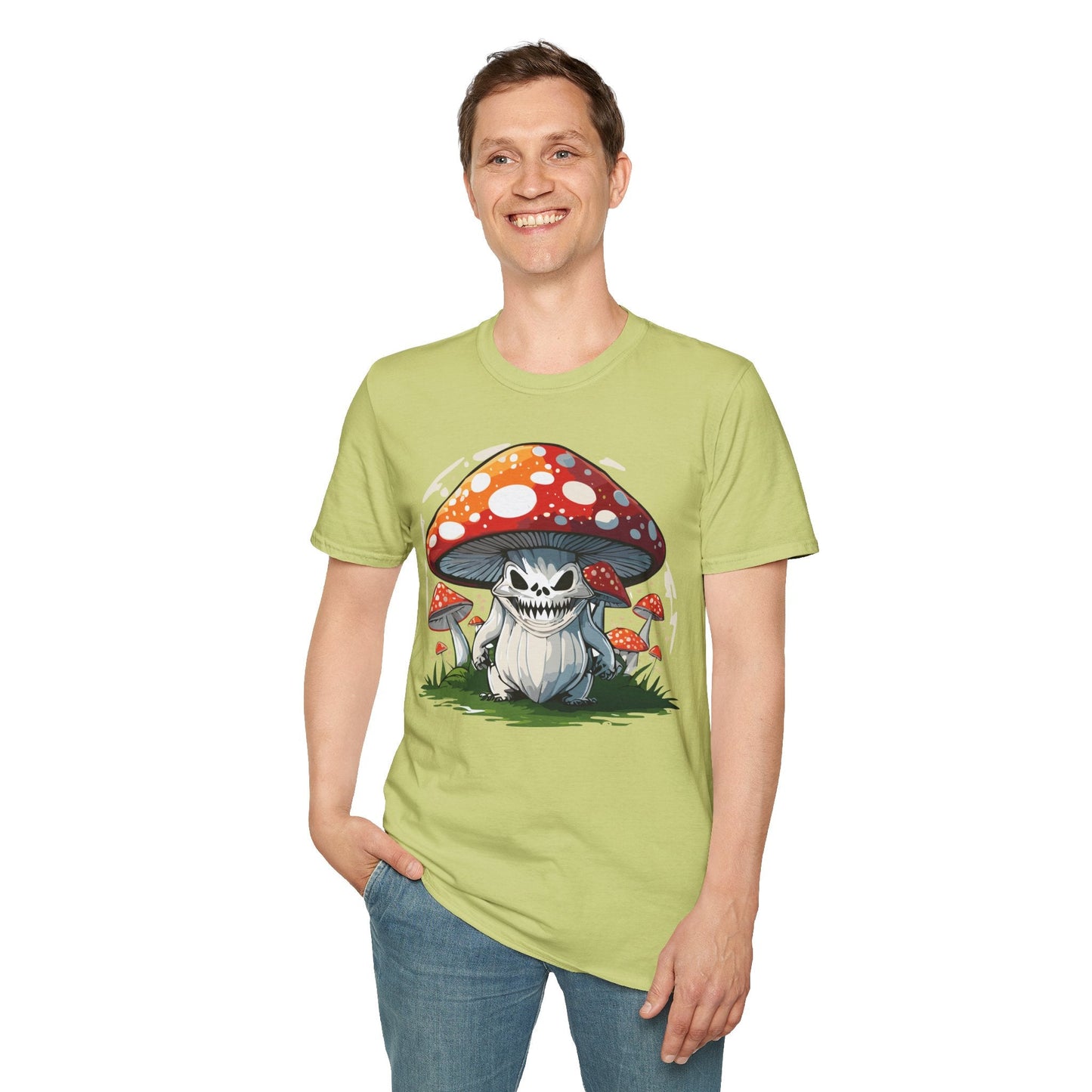Mashroom Tee Shirt Unisex Softstyle 64000 100 Percent Ring Spun Cotton Funny Mashroom Fungus Design
