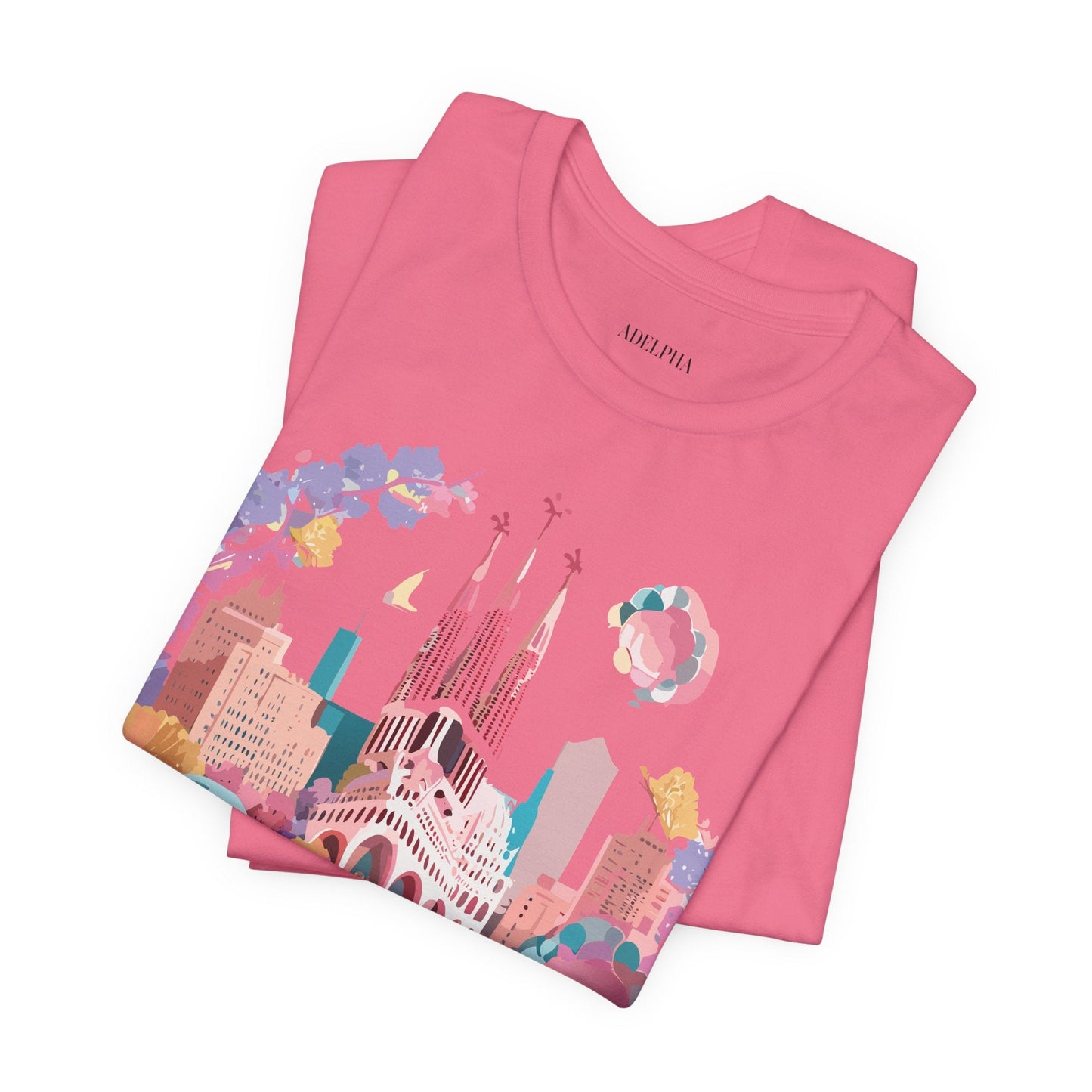 Unisex Graphic Tee Barcelona Design By Adelpha Vintage Artwork Unisex Jersey Short Sleeve Shirt