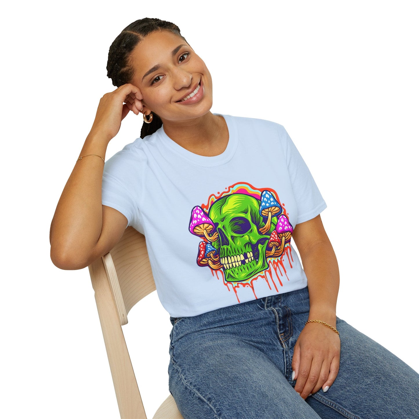Skull Tee Shirt Unisex Skeleton Shirt With Skull Design Gildan Softstyle 64000 Cotton Tee