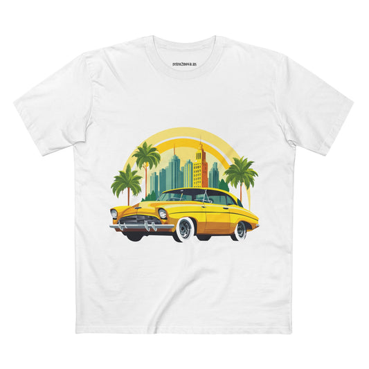 Retro Car Vintage Graphic Tee Staple Unisex 100 Cotton Tee Shirt - RC-24