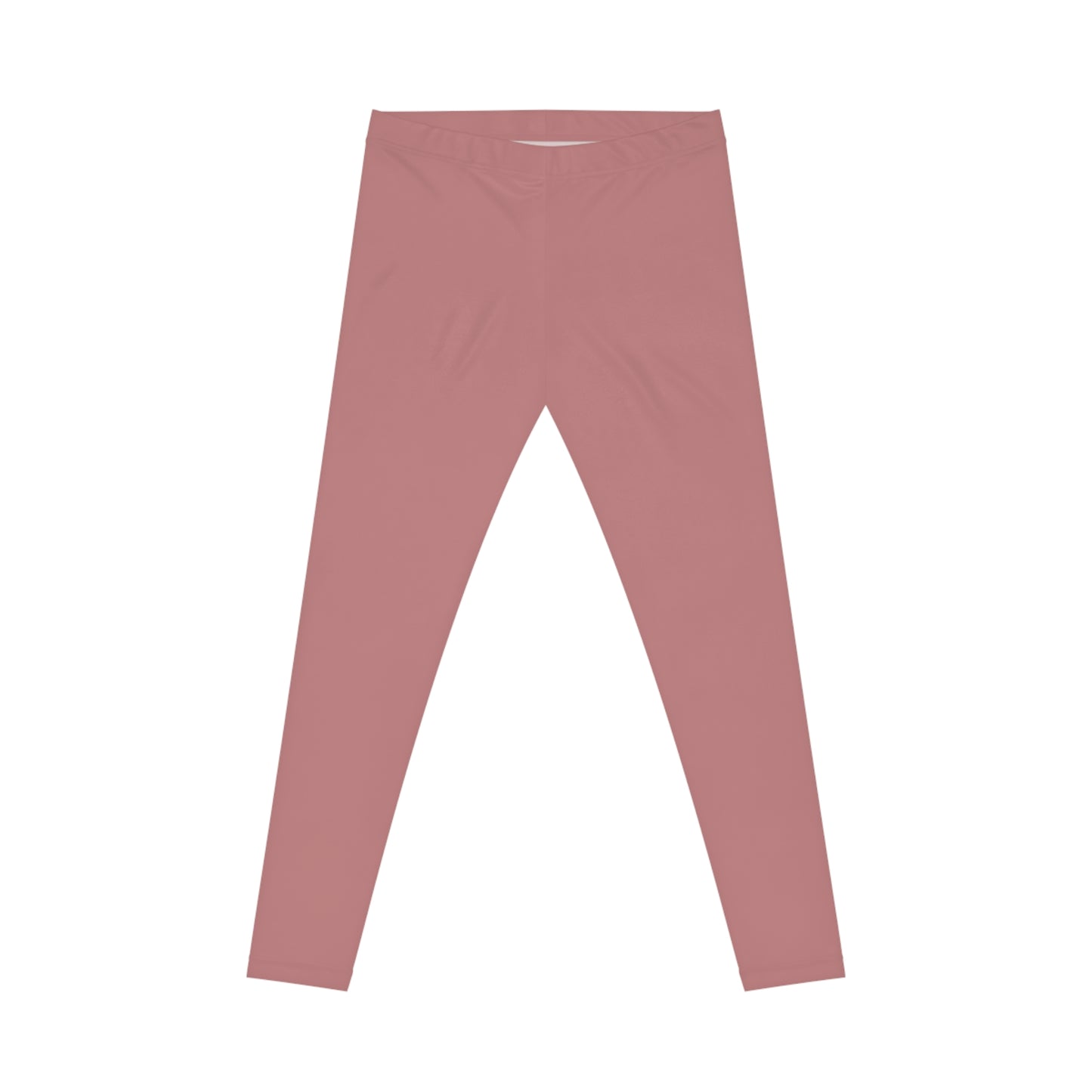 Dusty Rose Coral Color Women's Poly-Span Casual Leggings XS-2XL