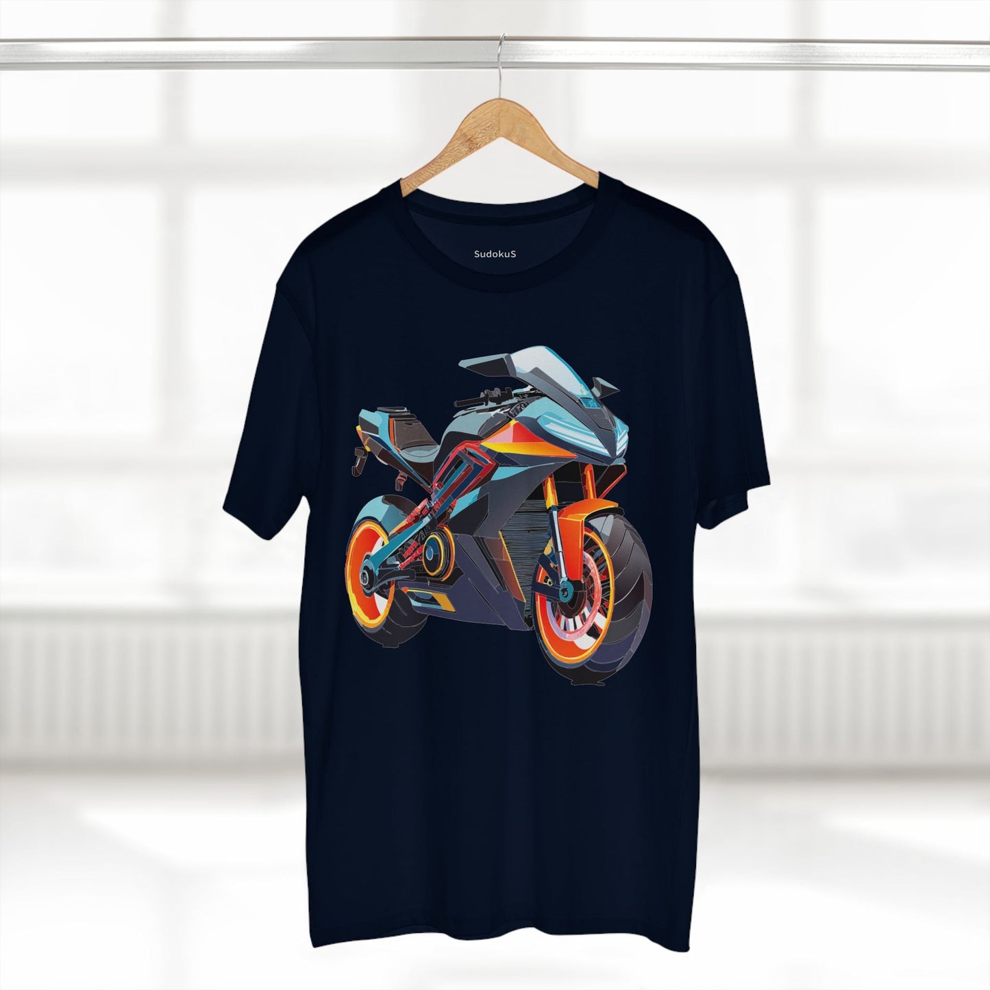 Moto Bike Graphic Unisex 100 Cotton Staple Tee 28