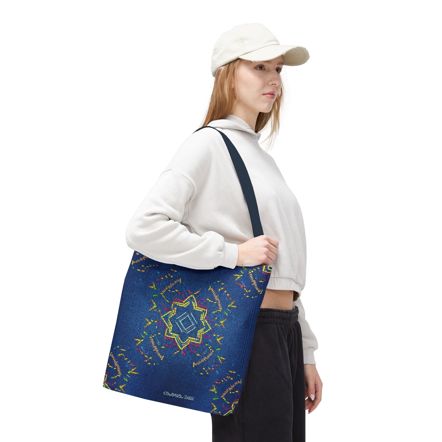 Diwali Graphic Denim Fabric Imitation Print Unisex Canvas Bag Poly Spun 3 Sizes Tote Bag 205-16