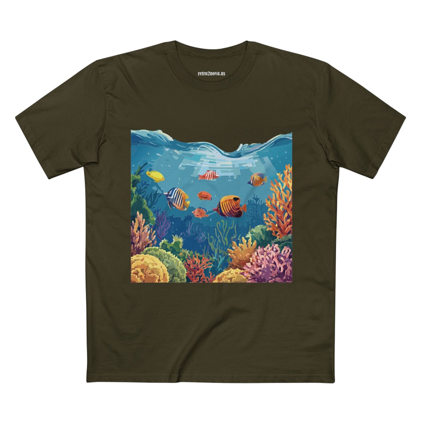 Ocean Pacific OP-25 Unisex Premium Cotton Tee With Original Art Design By Retro2Nova Art Collection
