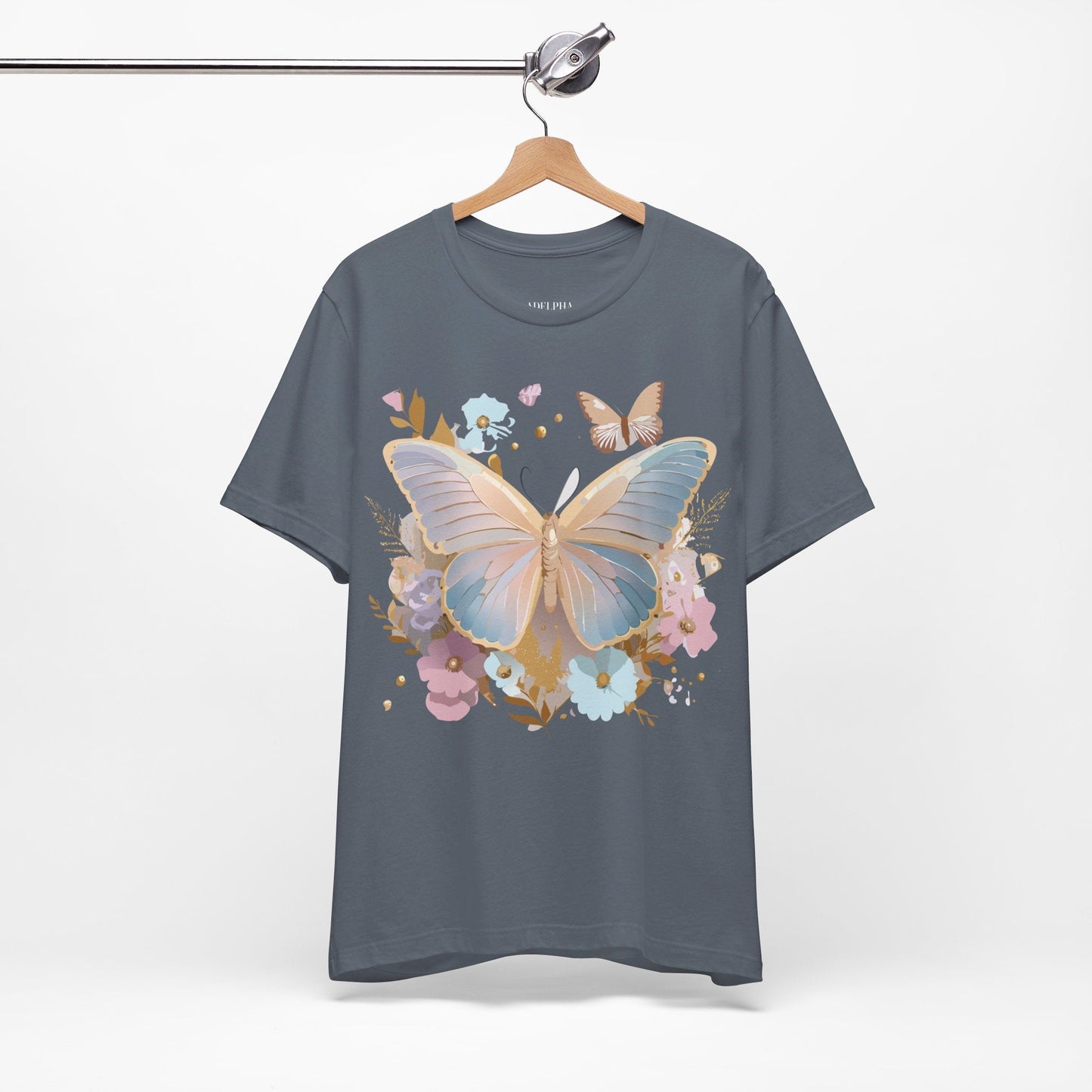 Butterfly Graphic T Shirt Unisex Vintage Artwork Tee By Adelpha