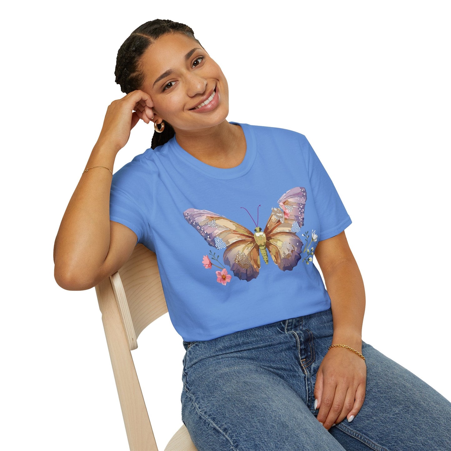 Monarch Butterfly Shirt Unisex Short Sleeve Tee Gildan Softstyle 64000 100 Percent Ring Spun Cotton