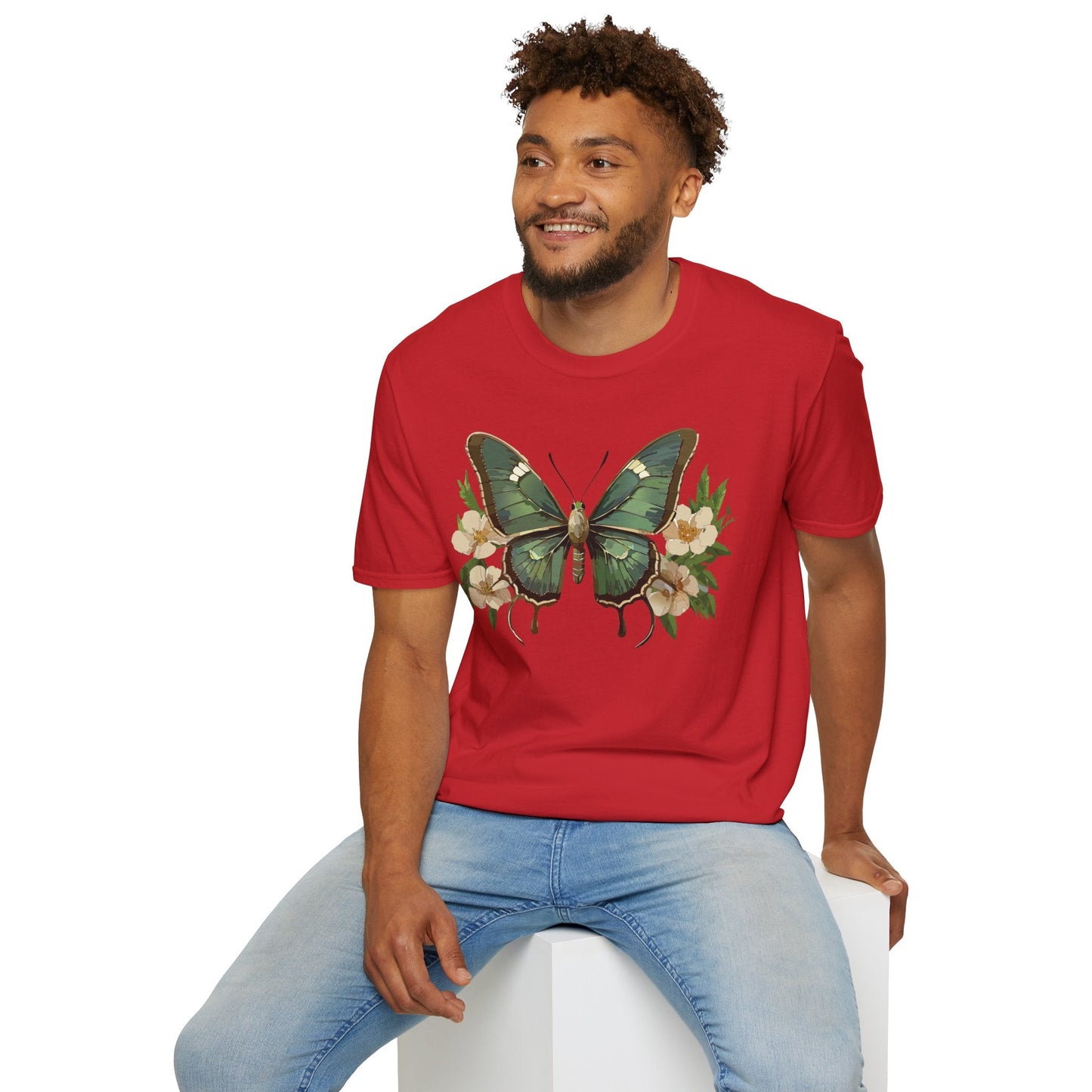 Butterfly Shirt Monarch Style Unisex T Shirt Gildan Softstyle 64000 100 Percent Ring Spun Cotton