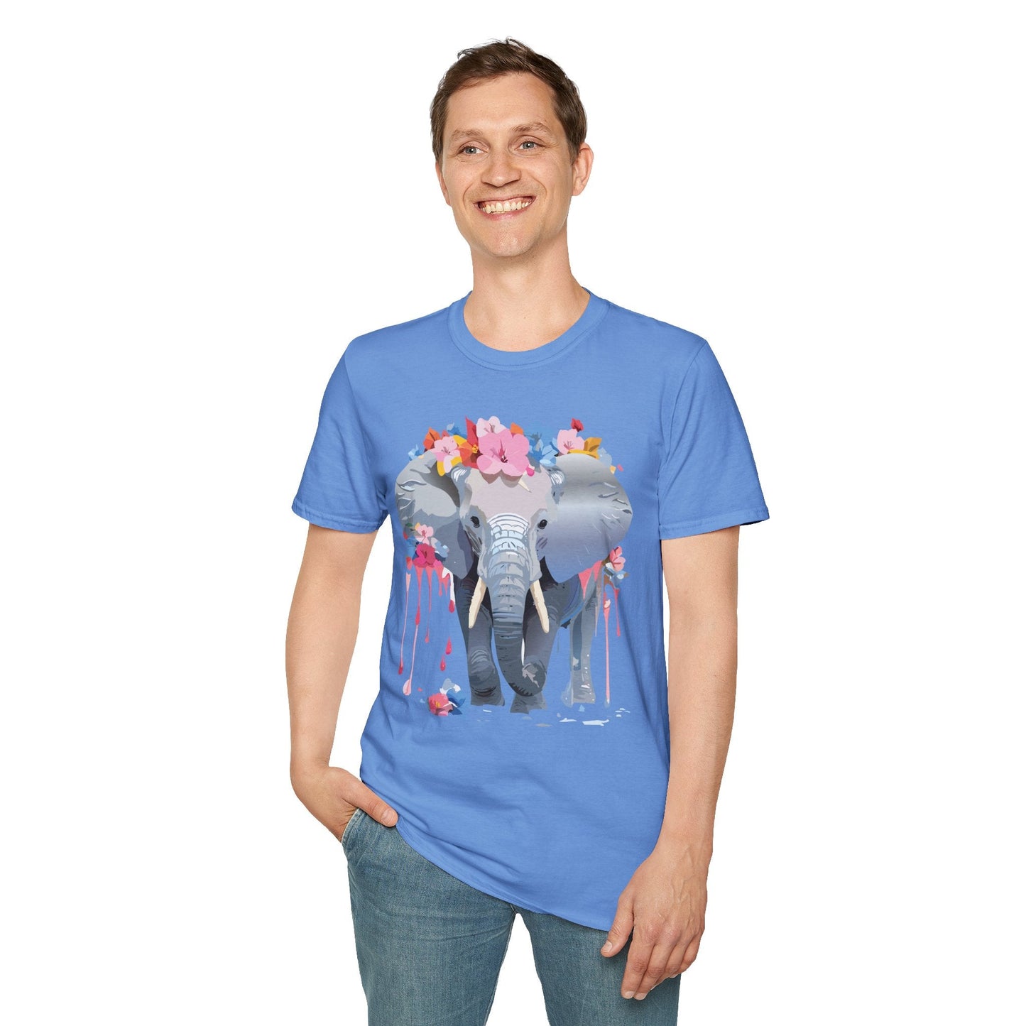 Elephant Graphic T Shirt Unisex Animals Tee Softstyle 64000 Gildan Comfort Breathable