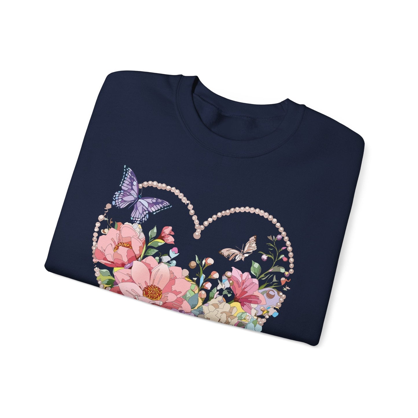 Floral Heart Sweatshirt Unisex Floral Love Crewneck Heavy Blend Gift For Valentine Day Cold Weather