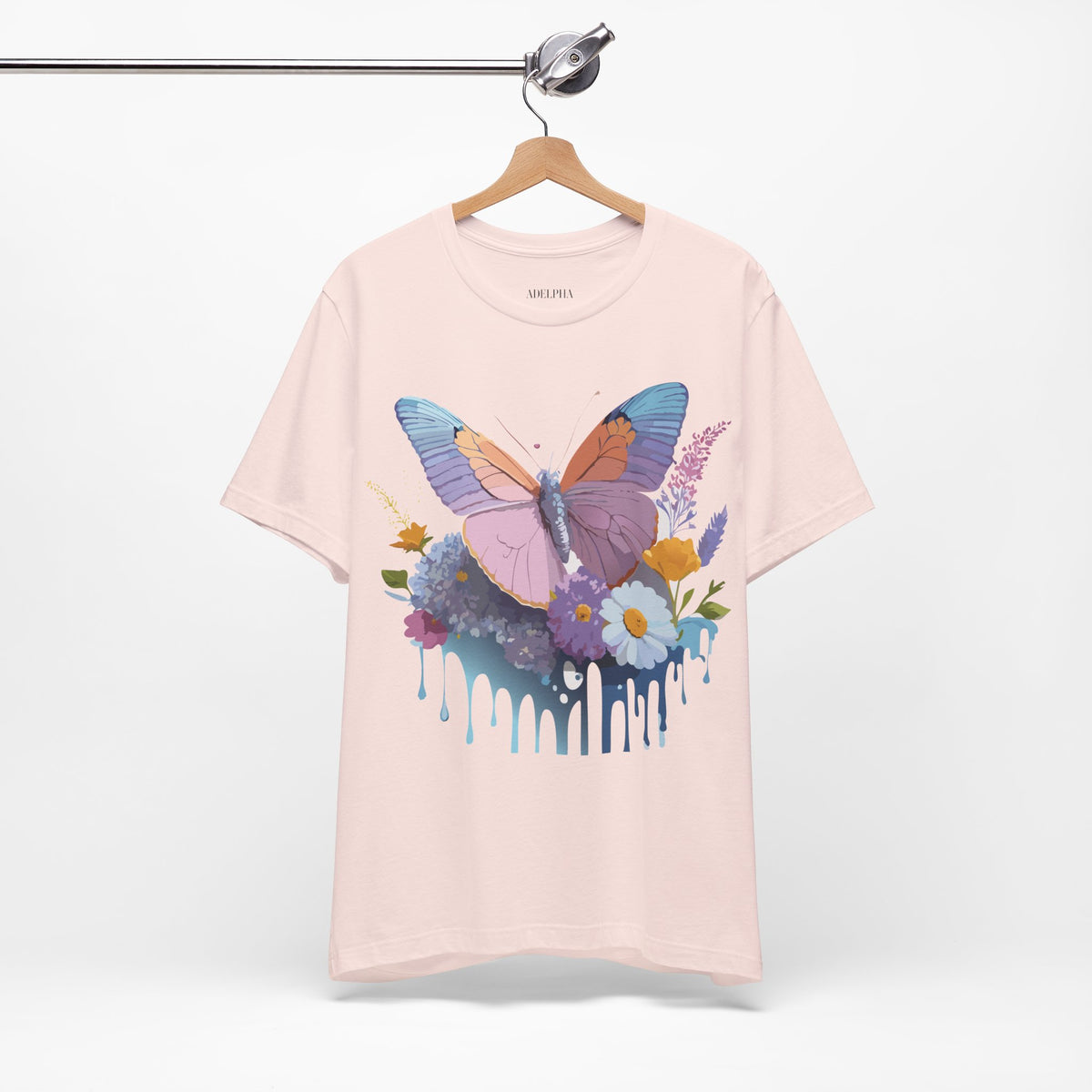 Butterfly Graphic Unisex Cotton Bella+Canvas Tee with Art Design n40
