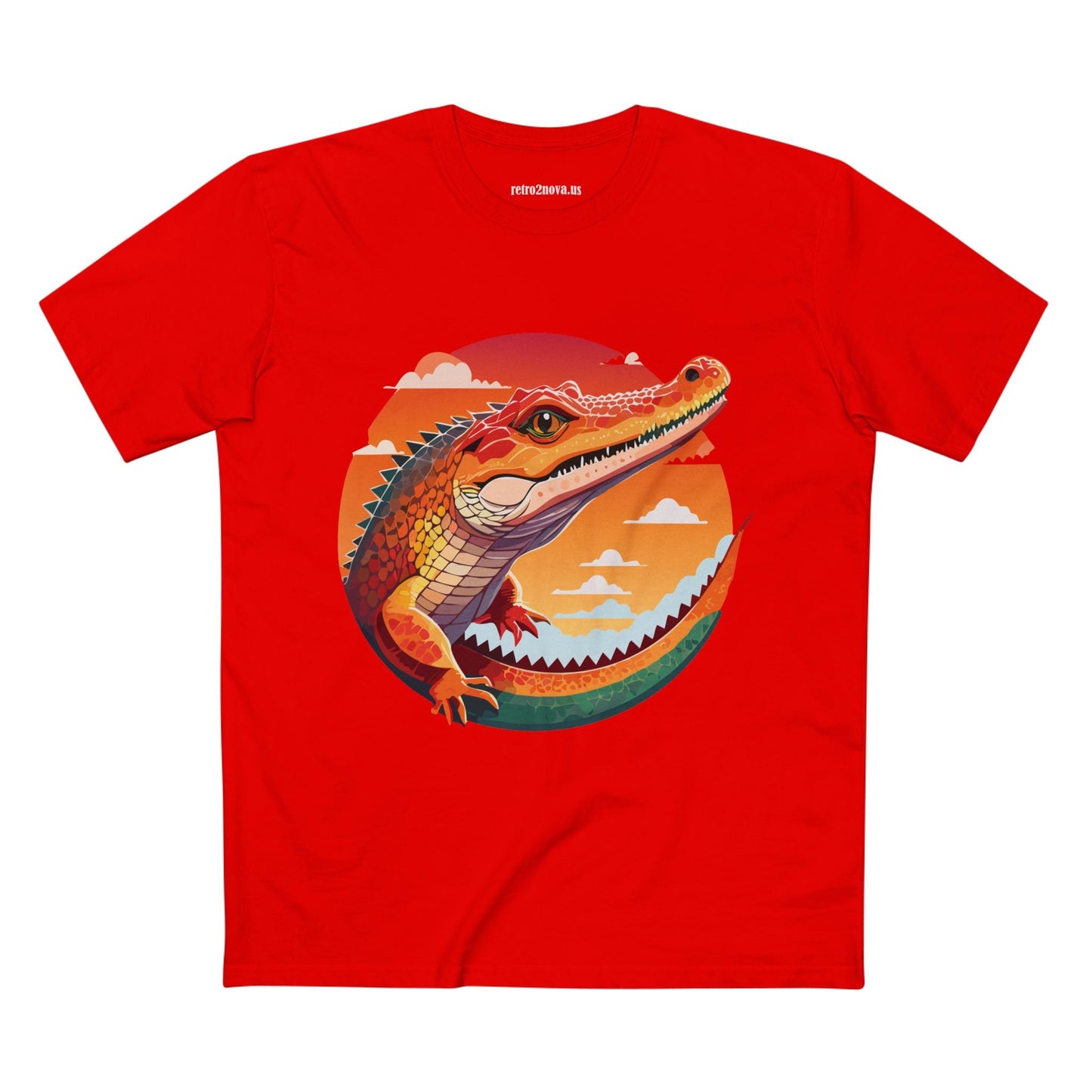 Unisex Crocodile Shirt With Original Art Design Premium Cotton Tee From Retro2Nova Art Collection Soft Breathable Graphic