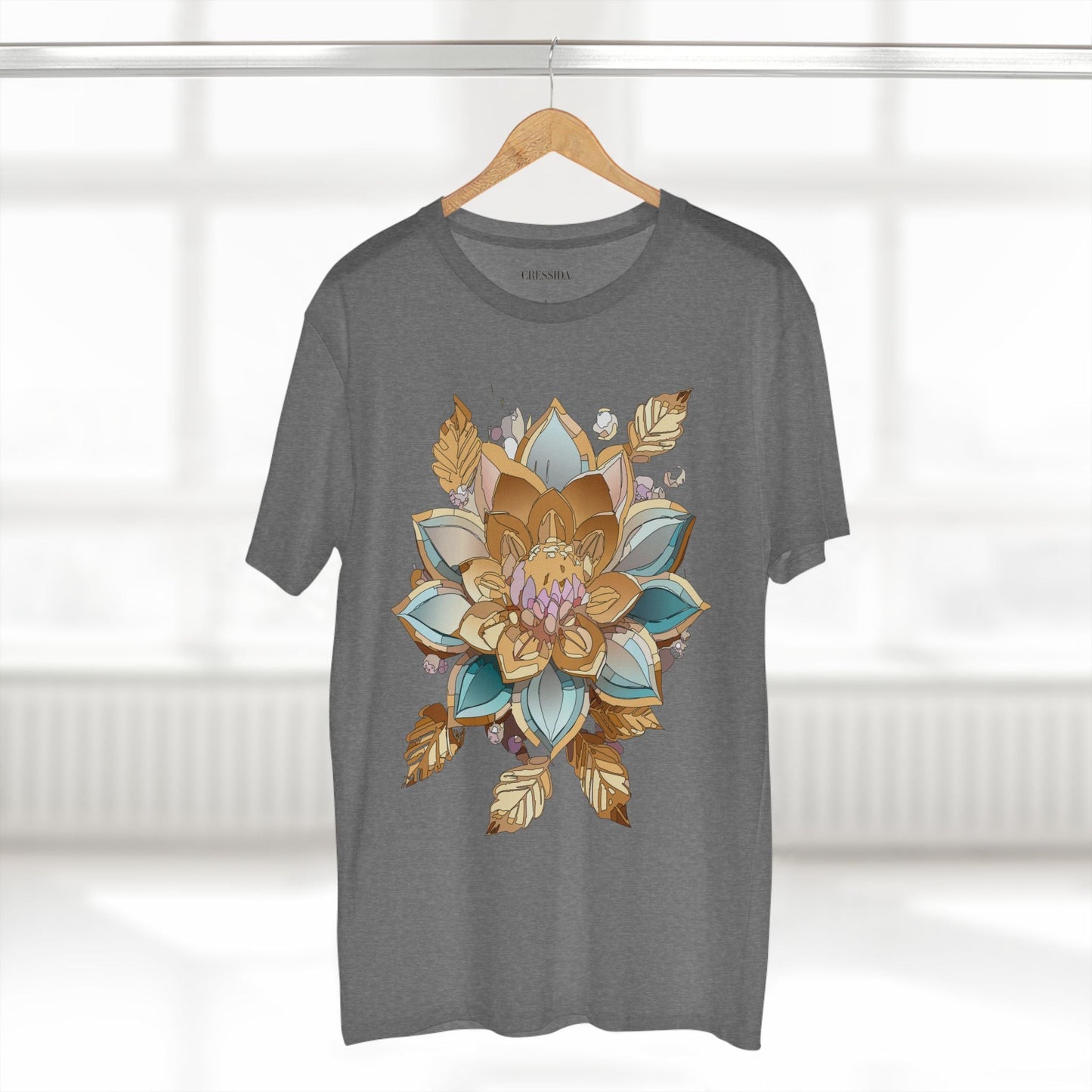Floral Graphic T-Shirt Unisex 100 Cotton Art Design with Antique Flowers Tee 3