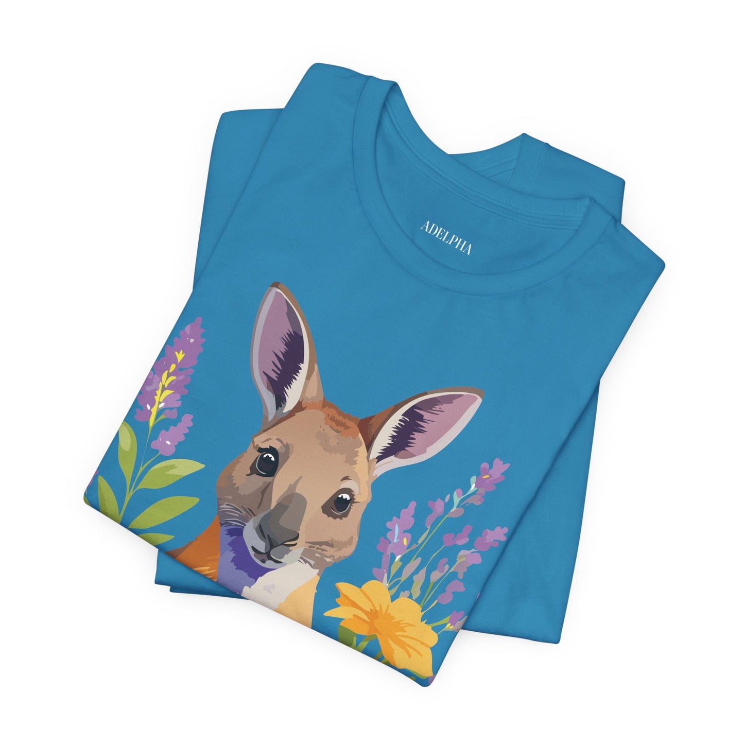 Adelpha Vintage Inspired Graphic Tee Kangaroo Artwork Unisex Jersey Short Sleeve T Shirt