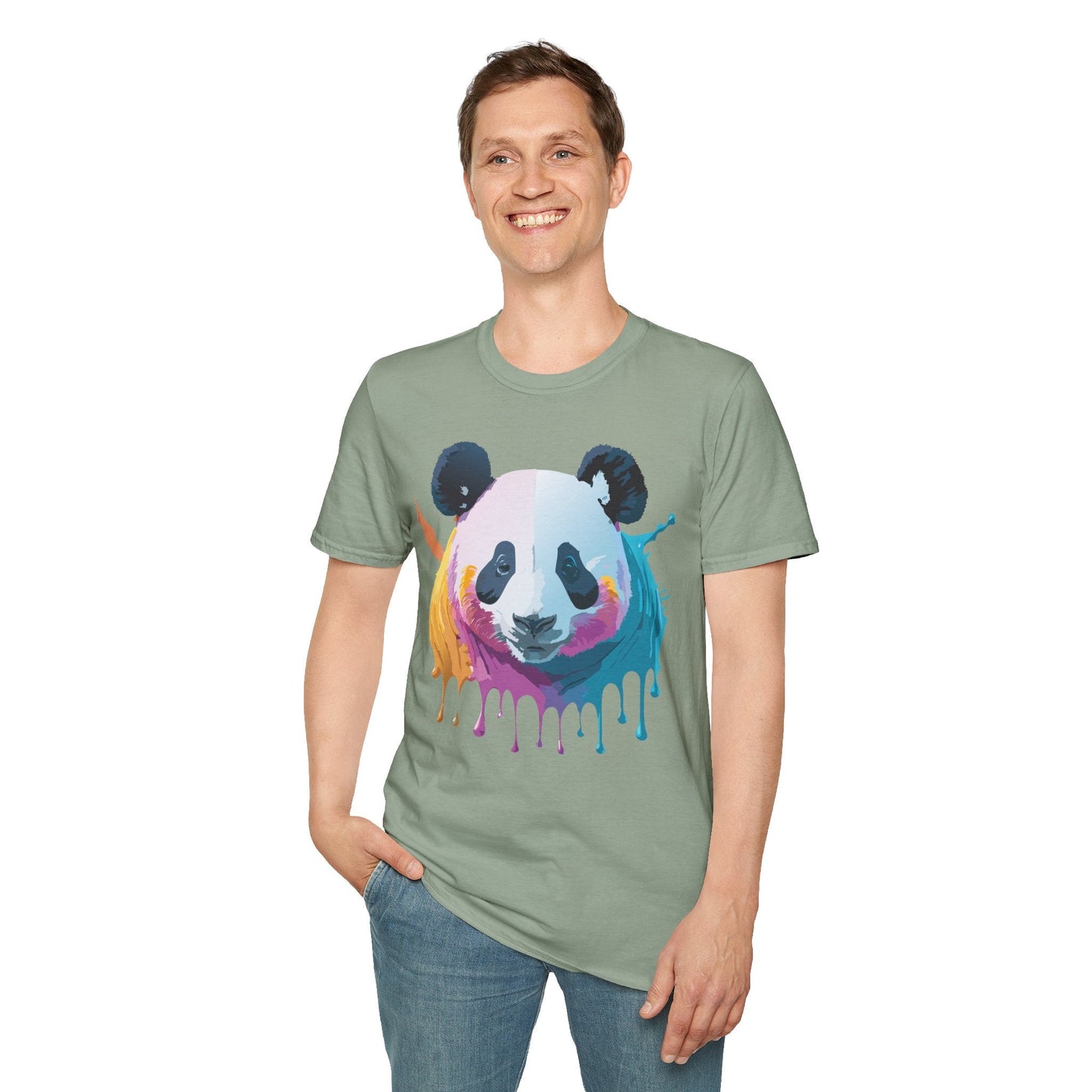 Panda Shirt Unisex T Shirt Softstyle Gildan 64000 100 Percent Ring Spun Cotton Animal Tee