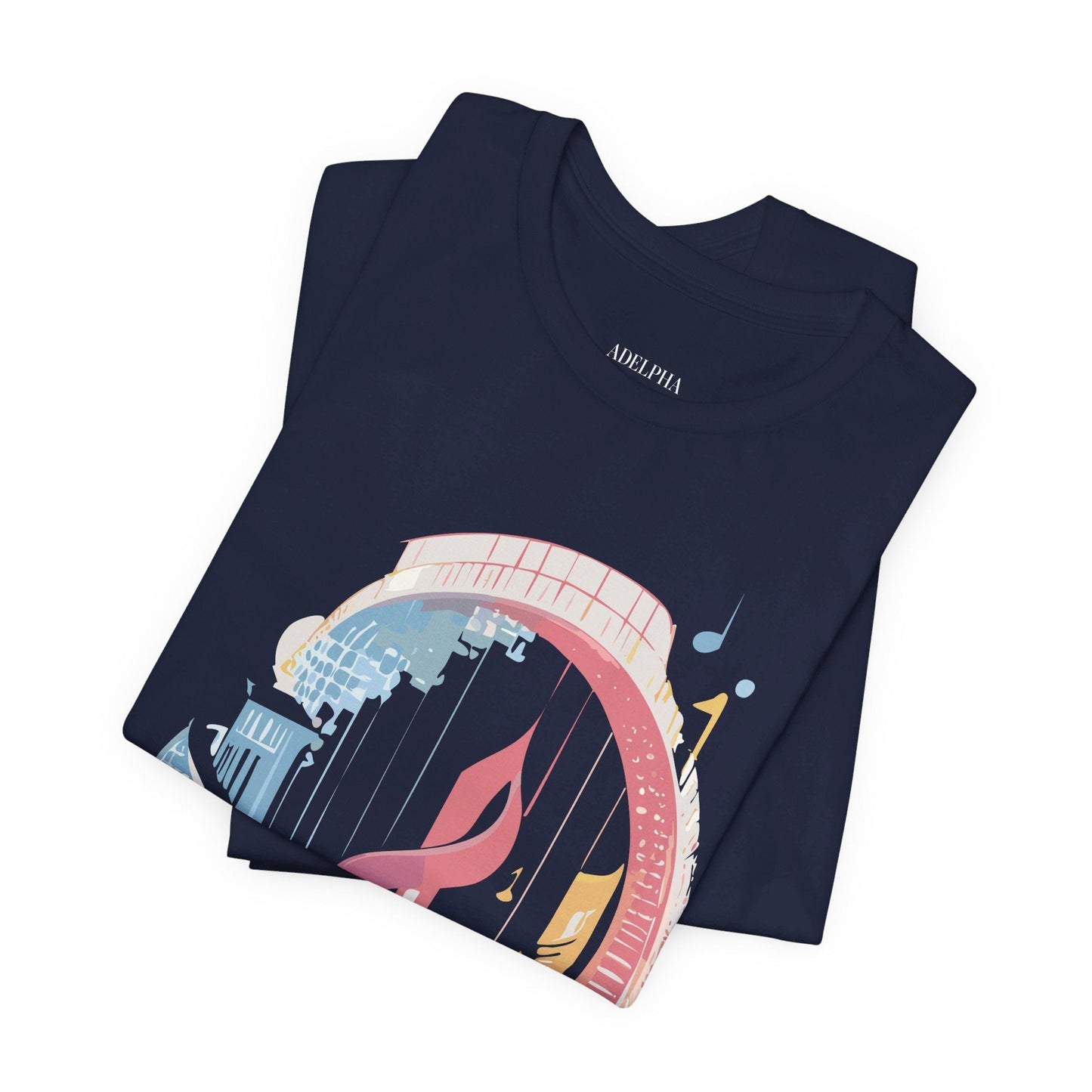 Music Graphic Unisex 100 Cotton Vintage Art with Musical Elements Tee 33