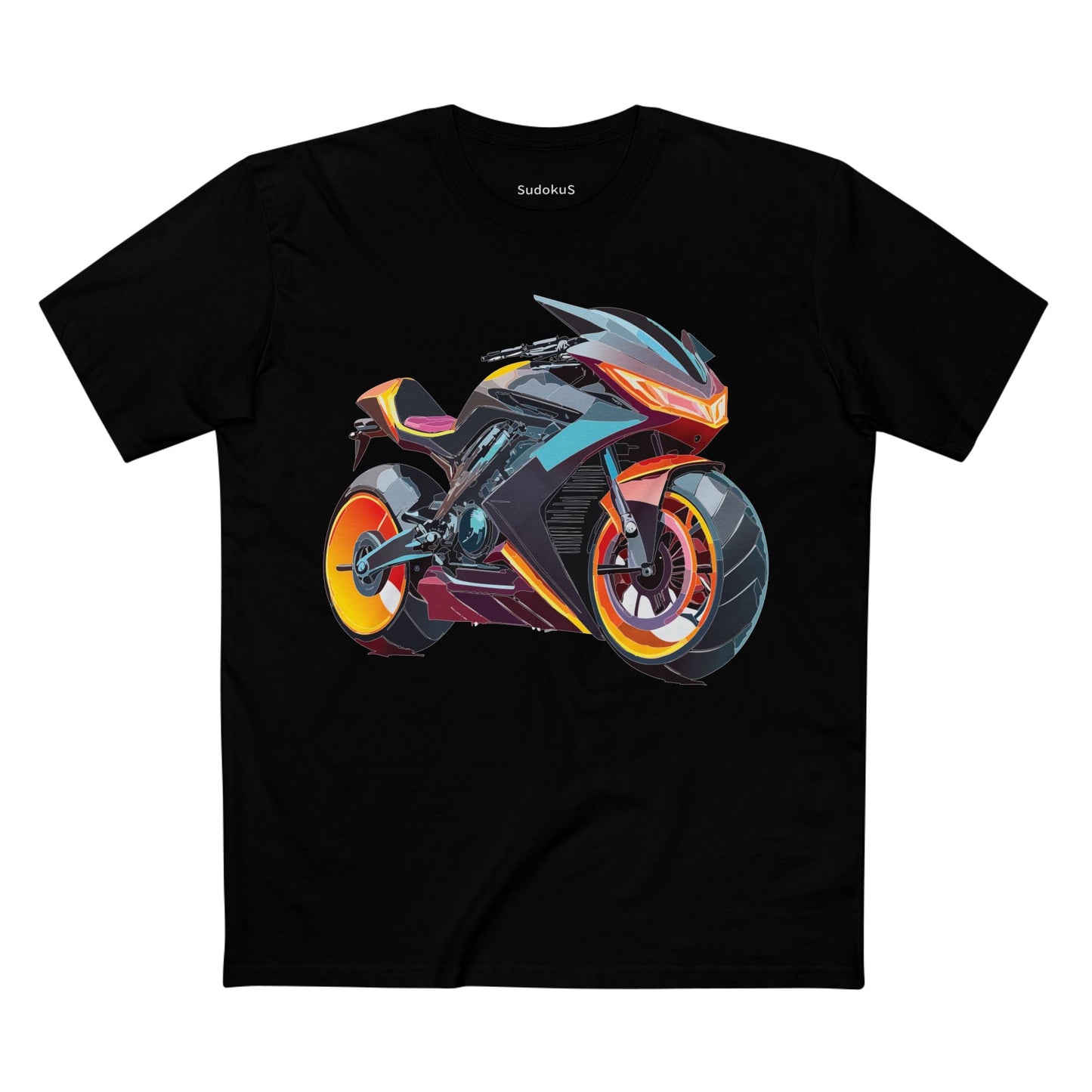 Moto Bike Graphic Unisex 100 Cotton Staple Tee 17