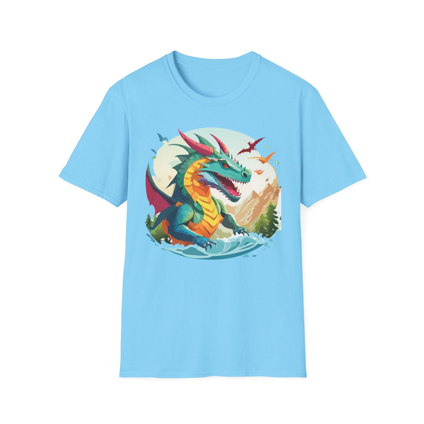 Dragon T Shirt Unisex Animal Tee Softstyle 64000 Premium 100 Percent Ring Spun Cotton