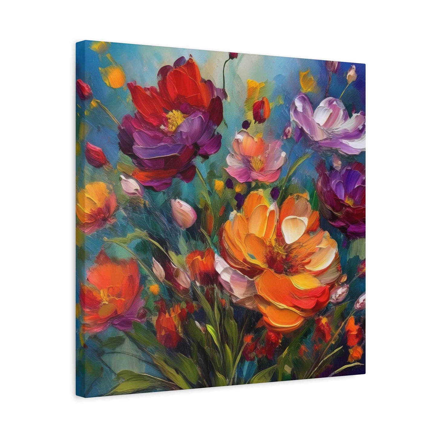 Flowers Print Canvas, Floral Oil Paint Print 20x20, 24x24, 30x30, 32x32, 36x36, Floral Art Design Print Non-Frame MC-14