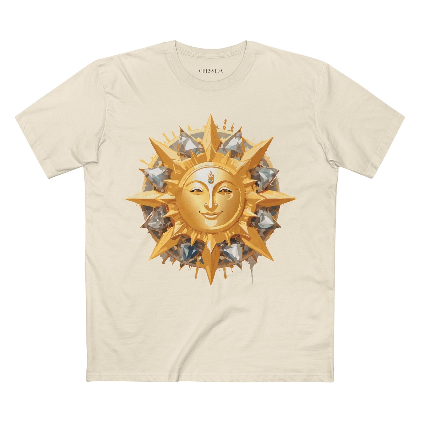 Gold Sun Graphic Unisex 100 Cotton T-Shirt with Golden Art Design 14