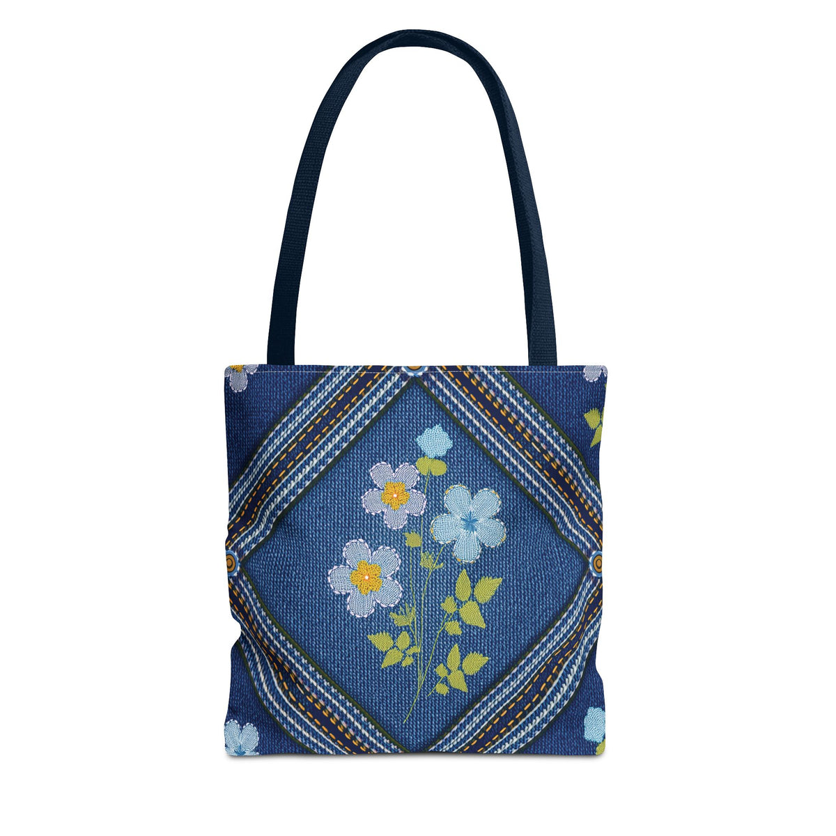 Denim Fabric Imitation Print Unisex Canvas Bag Poly Spun 3 Sizes Tote Bag 126