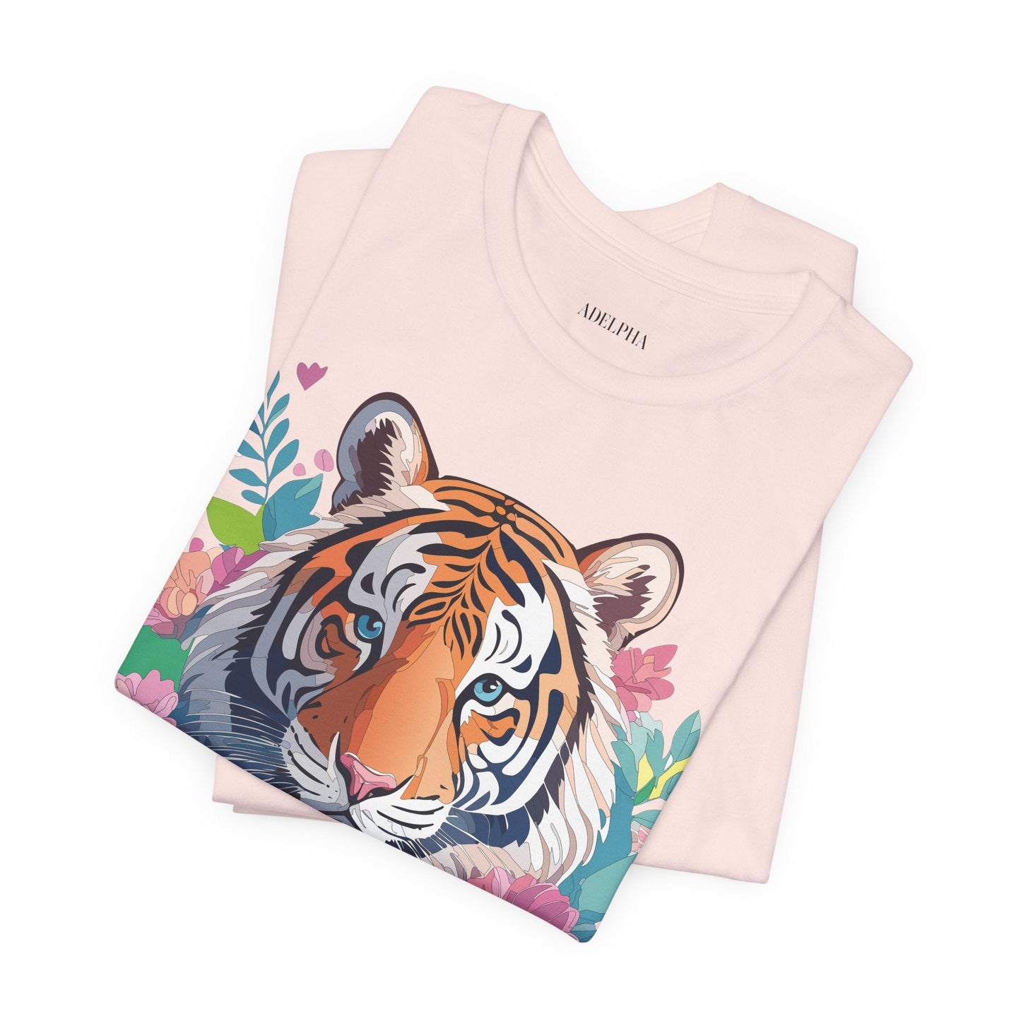 Tiger Graphic Tee Unisex Short Sleeve Shirt By Adelpha Art Design Vintage Inspired