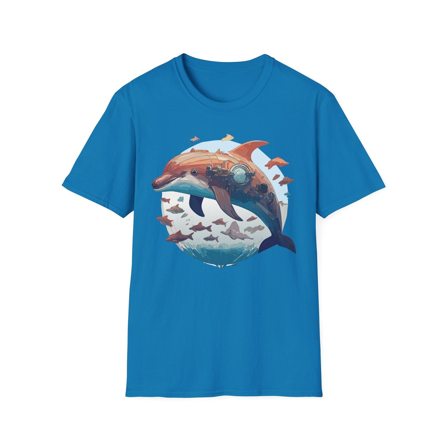 Unisex Dolphin Shirt Softstyle Tee Gildan 64000 Ring Spun Cotton Animal Graphic Design