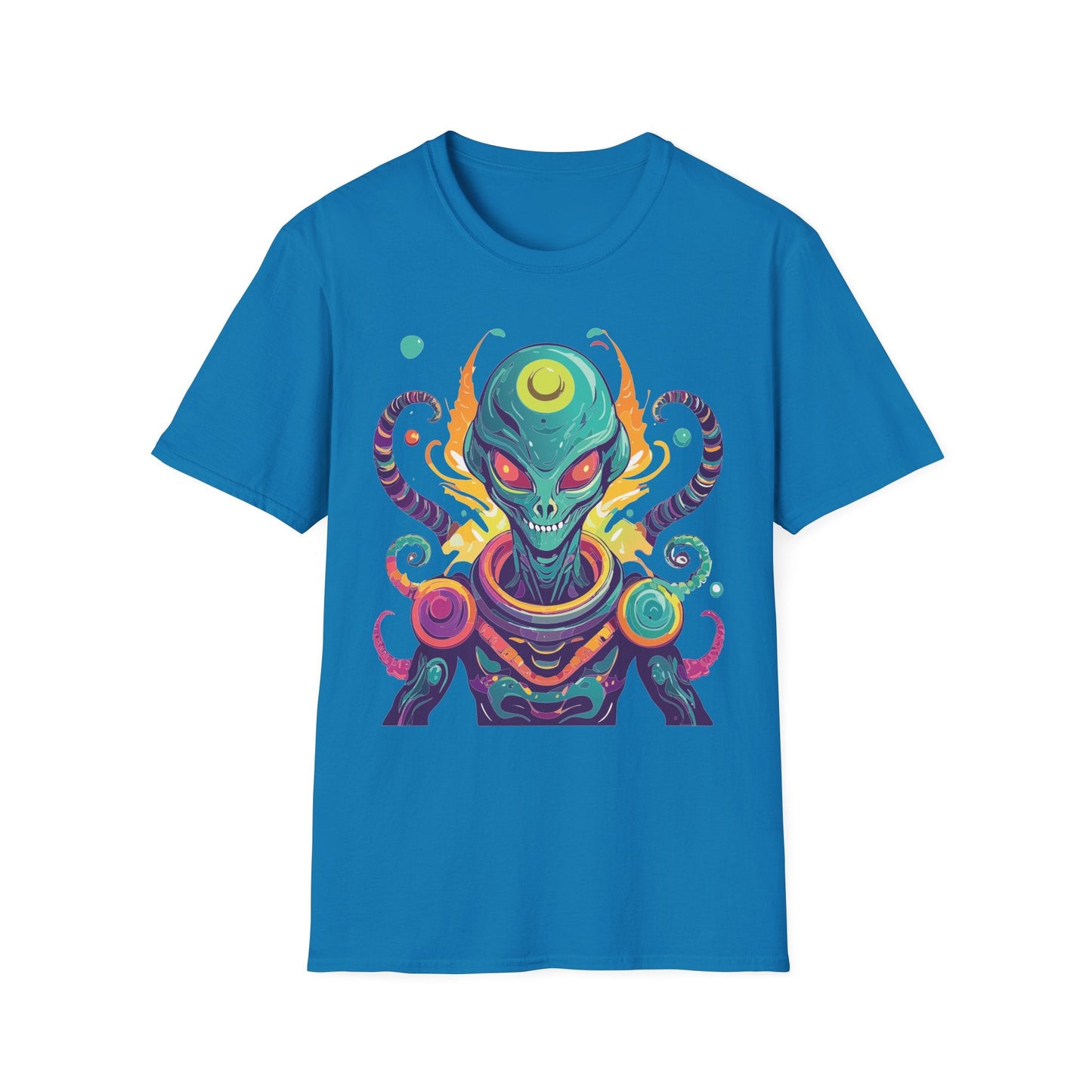 Alien Cosmos Unisex T Shirt With Aliens Design Gildan Softstyle 64000 Comfortable Lightweight Tee