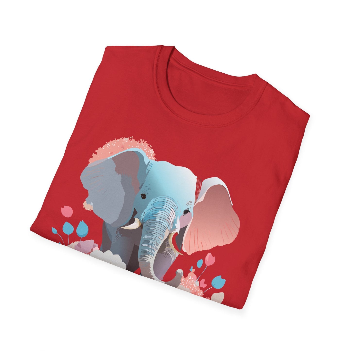 Elephant T Shirt Unisex Softstyle Graphic Tee With Elephant Animation Animal Print