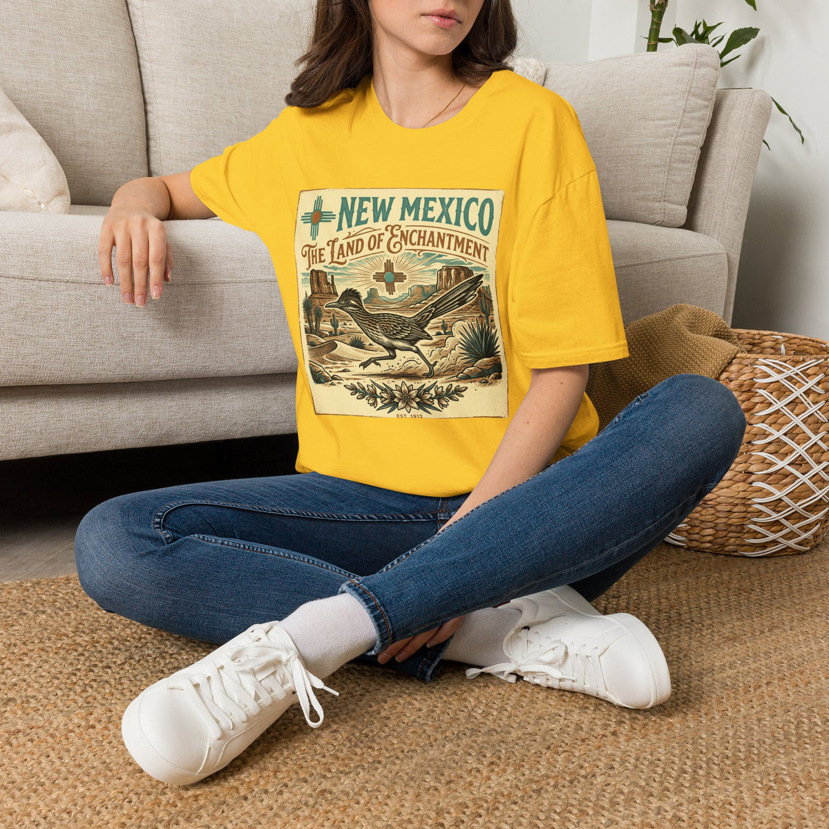New Mexico Vintage Travel T-Shirt — New Mexico The Land of Enchantment Travel Tourist Graphic Design Unisex 100 Cotton Gildan T-Shirt