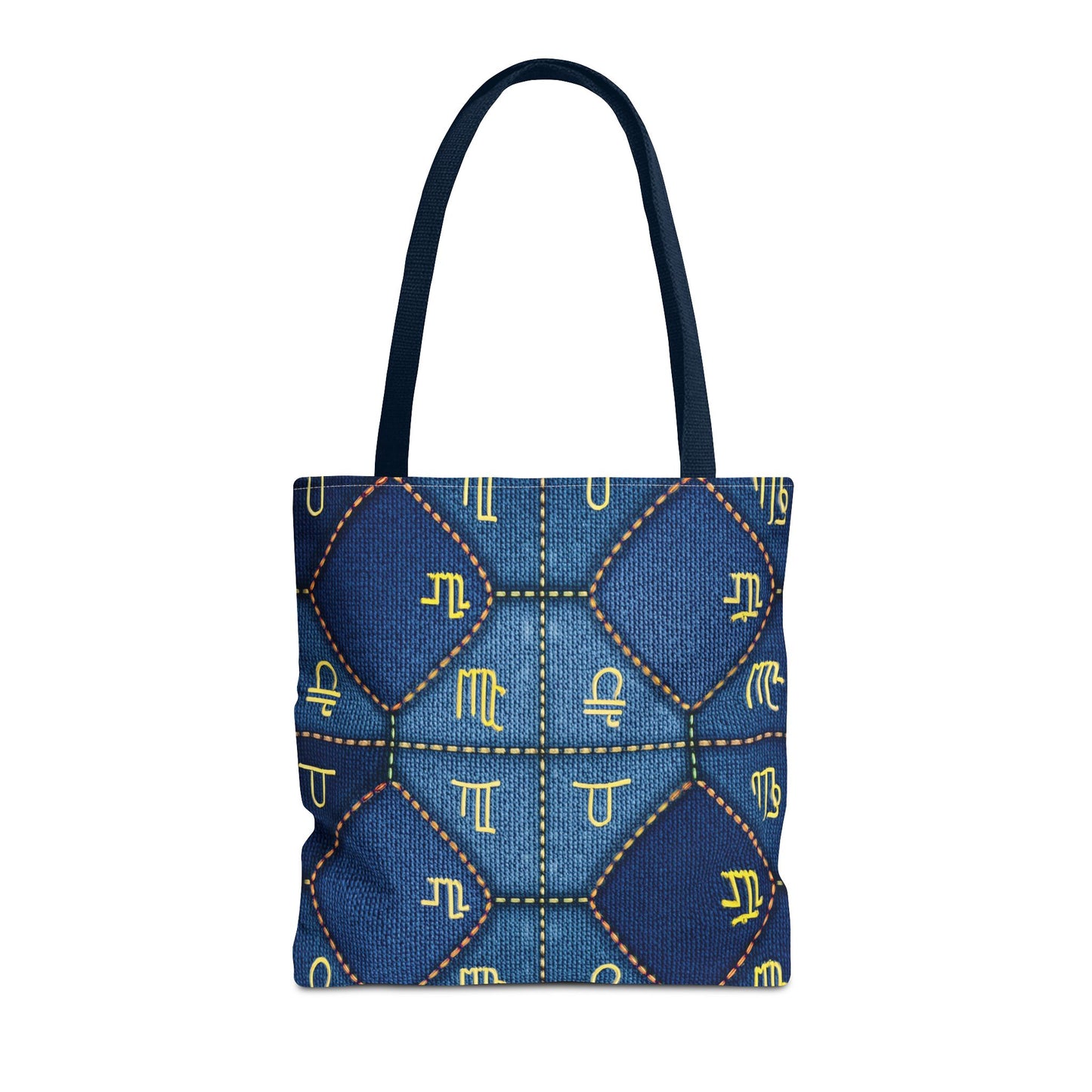 Denim Fabric Imitation Print Unisex Canvas Bag Poly Spun 3 Sizes Tote Bag 184-2