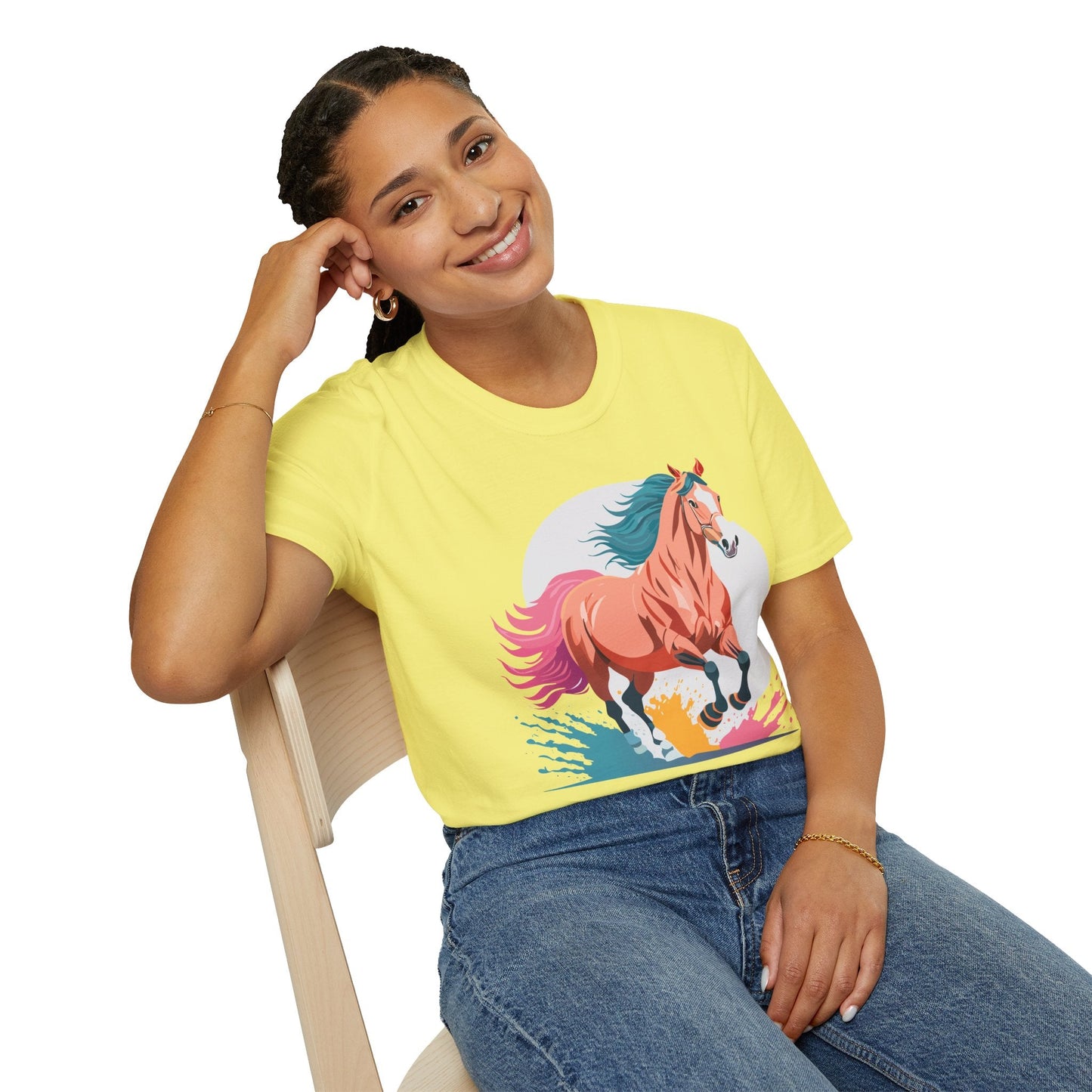Unisex Horse Shirt Tee Gildan Softstyle 64000 Premium Ringspun Cotton