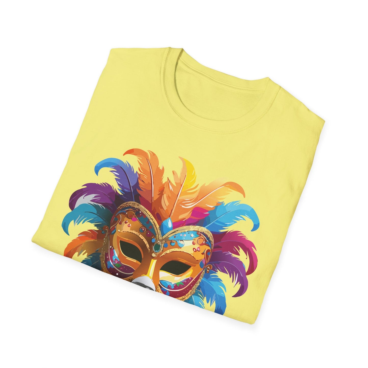 Mask Tee Shirt Unisex Masquerade Design Art Graphic Gildan Softstyle 64000 Cotton Tee