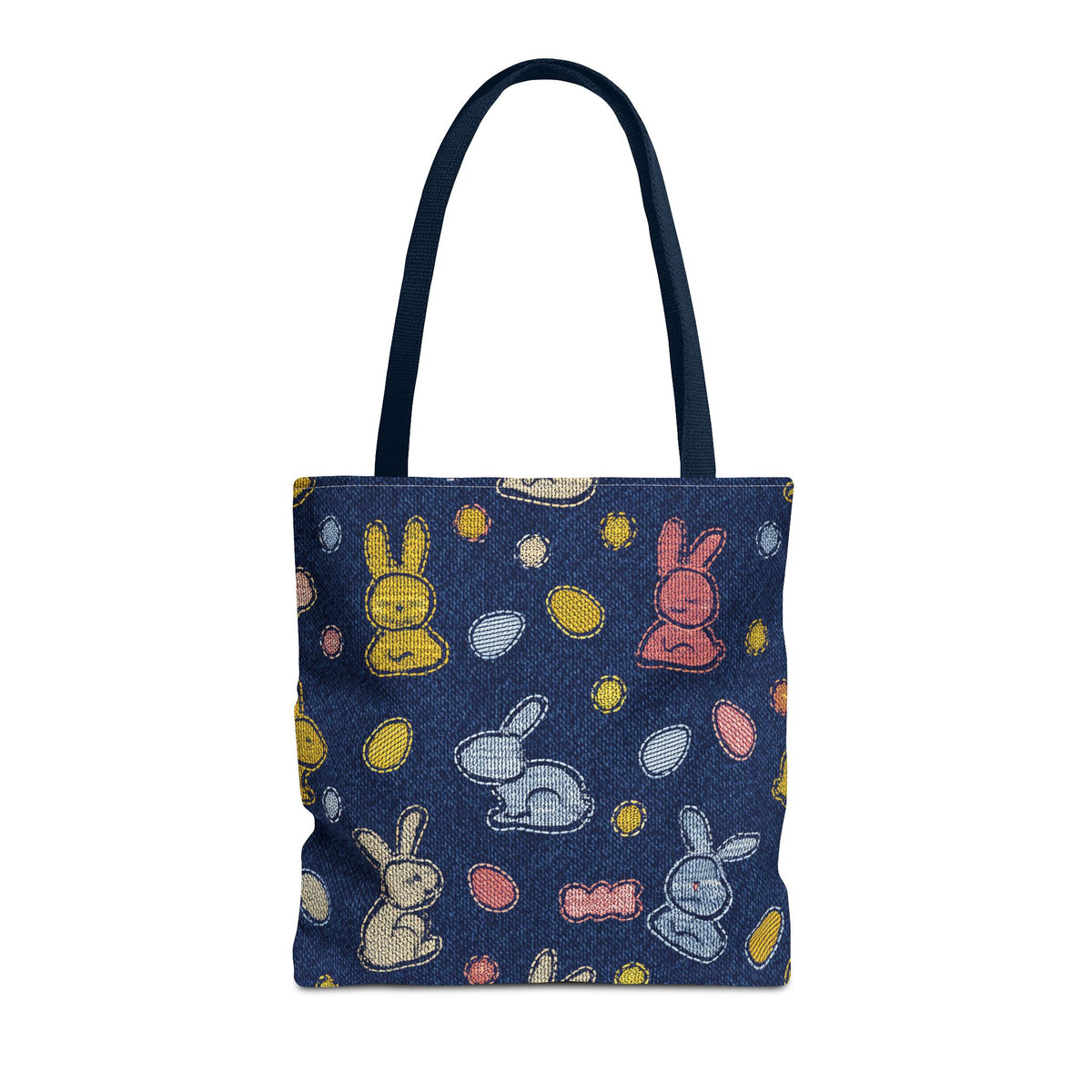 Easter Graphic Design Denim Fabric Imitation Print Unisex Canvas Bag Poly Spun 3 Sizes Tote Bag 204-1