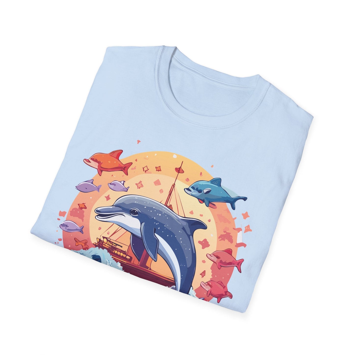 Dolphin Shirt Unisex Softstyle Cotton Tee 100 Percent Ring Spun Lightweight Breathable