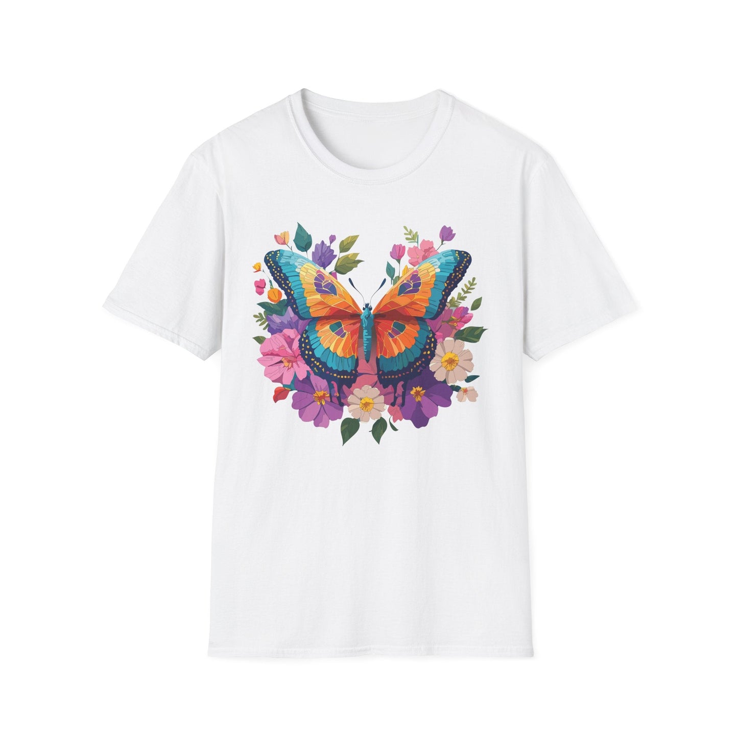 Butterfly Themed Unisex Softstyle T Shirt 100 Cotton Monarch Design Tee Gildan 64000