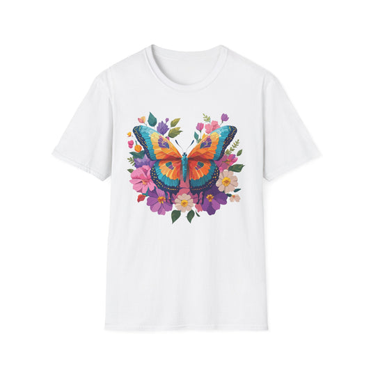 Butterfly Themed Unisex Softstyle T Shirt 100 Cotton Monarch Design Tee Gildan 64000