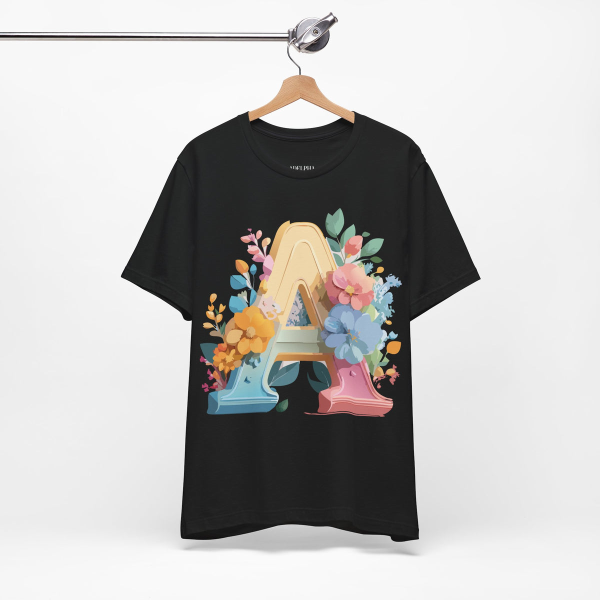 Letter A Graphic Unisex Cotton Bella+Canvas Tee with Art Letter Design