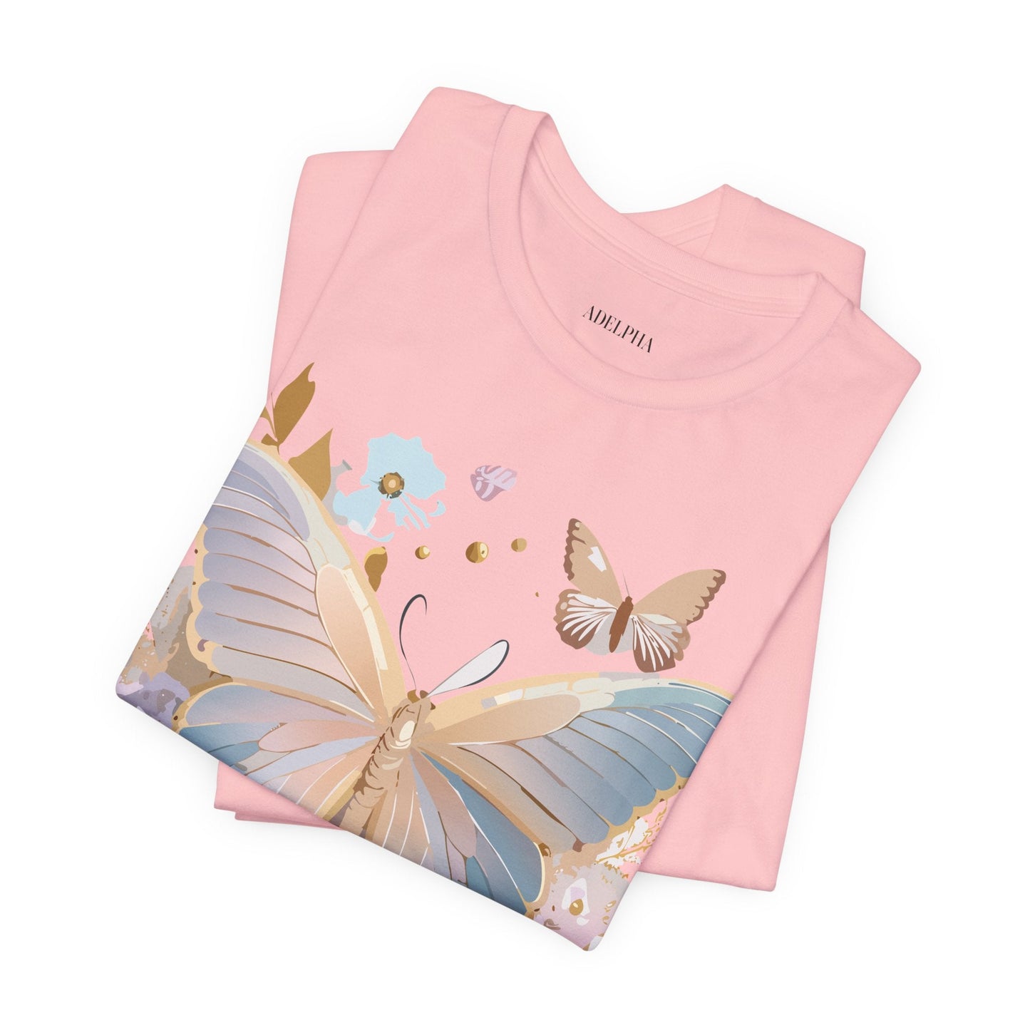 Butterfly Graphic Unisex 100 Cotton Lightweight Vintage Floral Design Jersey Tee 11