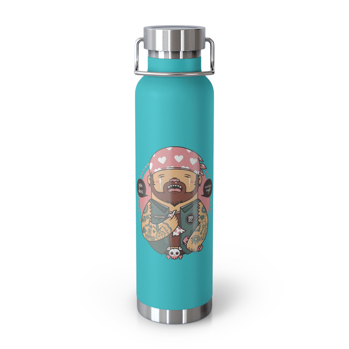 22oz Copper Insulated Water Bottle with Cartoon Design - CV83