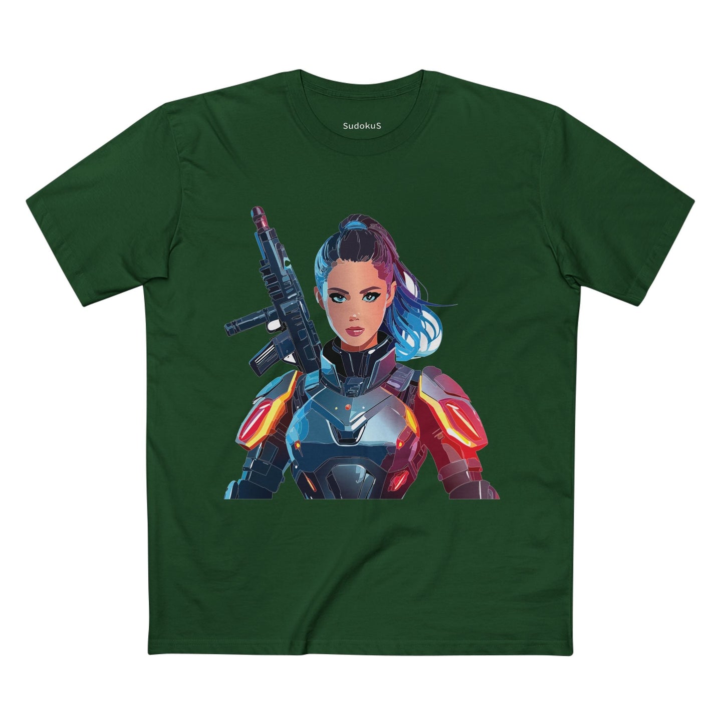 Army-woman Graphic Unisex 100 Cotton Staple Tee 15