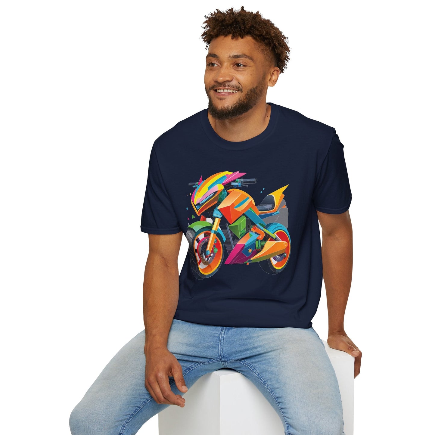 Bike Graphic Unisex Cotton Motorcycle Art Design Tee 4