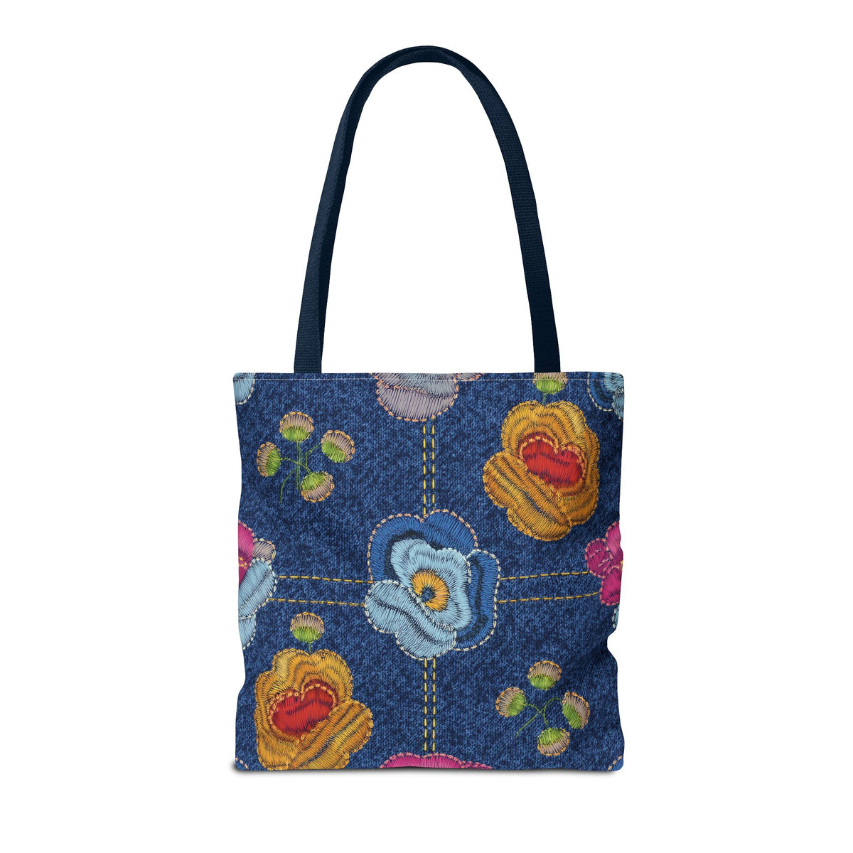 Denim Fabric Imitation Print Unisex Canvas Bag Poly Spun 3 Sizes Tote Bag 159-5