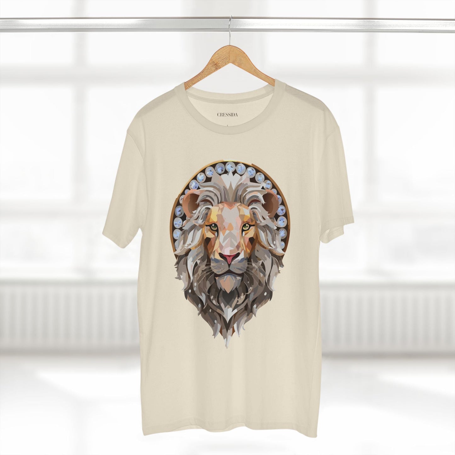 Lion Graphic Unisex 100 Cotton Tee With Unique Animal Golden Medallion Art Design 8