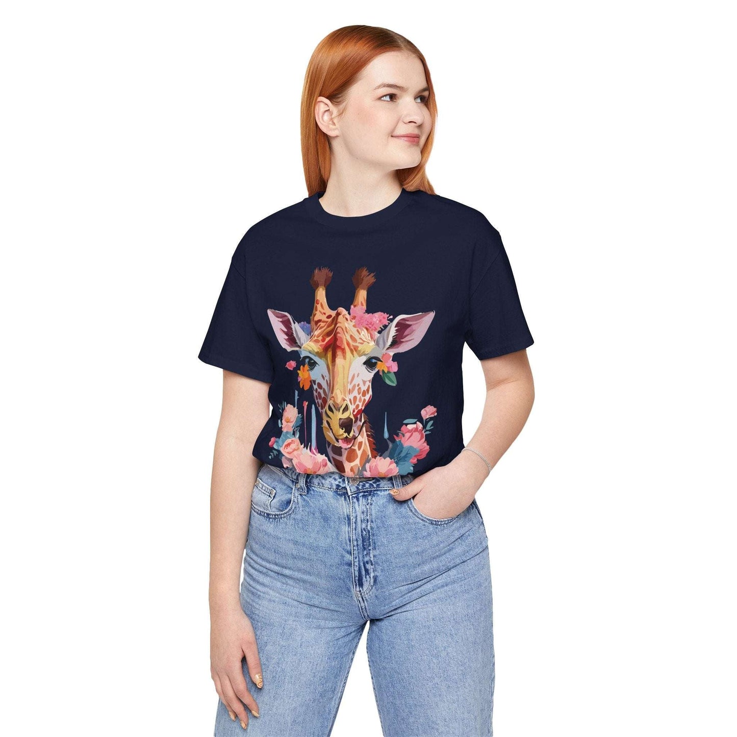 Adelpha Giraffe Graphic Tee Unisex Short Sleeve Art Design Shirt Vintage Inspired Artwork