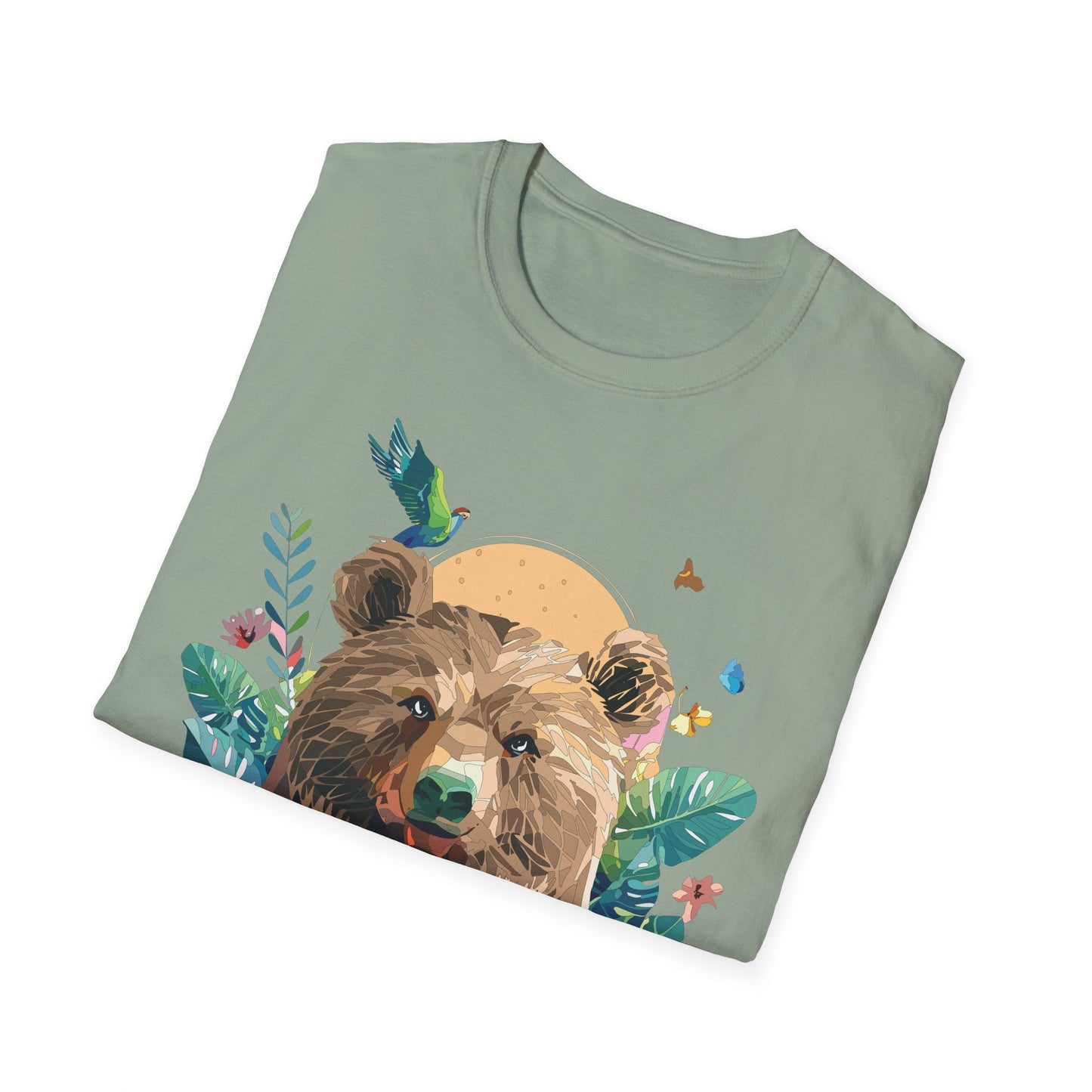 Bear T Shirt Unisex Graphic Tee Bear Lover Gift 100 Percent Ring Spun Cotton Softstyle 64000 Gildan